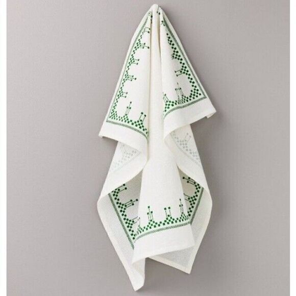 Hearth & Hand Green Geometric Border With Cream Background Kitchen Towel - Picture 6 of 6